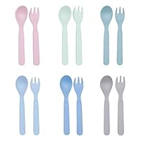 Algopix Similar Product 11 - 12pcs Bamboo Kids Spoons  Forks for