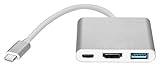 Typ-C auf HDMI / USB3.0 / USB 3.1 Typ-C 4K Adapter, VPRAWLS USB-C HDMI Digital AV Laden und Anschließen Multiport Adapter für MacBook, Chromebook Pixel Geräte auf HDTV/Projektor (HDMI Adapter)