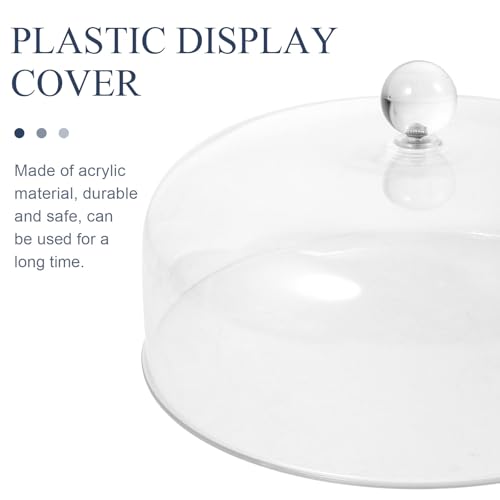 Soporte para pasteles de 23 cm con cúpula protectora de plástico transparente 4