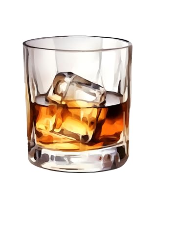 4" edible image whisky glass cake topper decoration- Premium