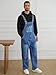 Runcati Men's Denim Bib Overall Jean Romper Casual Fashion Workwear Adjustable Strap Loose Fit Hip Hop Jumpsuit