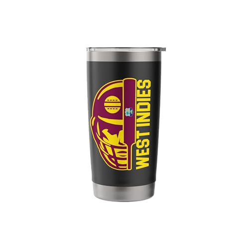 Cricket West Indies Fan Helmet Ball and Bat Design Stainless Steel Insulated Tumbler - Thumbnail 3