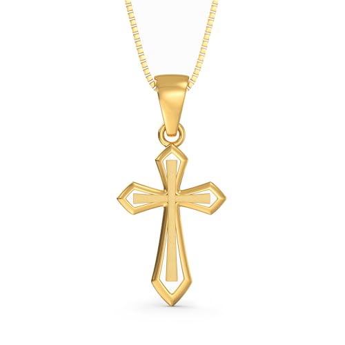 Image of Joyalukkas 22K 916 Purity Sacred Golden Holy Cross Pendant for Unisex