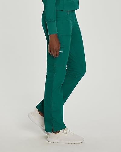 Landau Essentials Tailored Fit 9-Pocket Cargo Scrub Pants for Women 8380 Hunter Green PXS