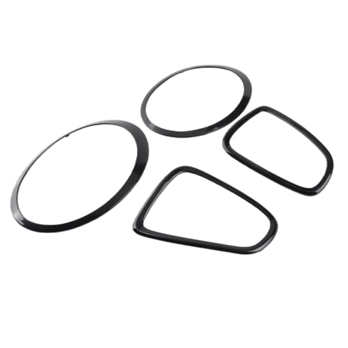 Akozon Kfz-Lichtabdeckungen, 4 Stück Schwarz Glänzende Scheinwerfer-Rücklicht-Einfassungs-Abdeckung, Ersatz für Universal Fit Mini R56 R57 R58 R59 S JCW 2007-2015