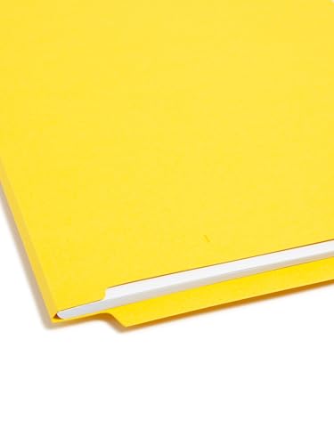 Image of Smead End Tab Fastener File Folder, Shelf-Master Reinforced Straight-Cut Tab, 2 Fasteners, Letter Size, Yellow, 50 per Box (25940)