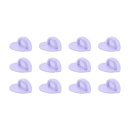 12Pcs Phone Charm Hook Adhesive Metal Phone Finger Grip Hook Cell Phone Ring Holder Stand for DIY Accessories (Heart Shaped, Light Green)