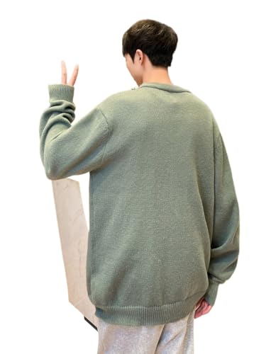 Men's Slim Fit Sweater Solid Button Front Cardigan Drop Shoulder Oversize Plain2