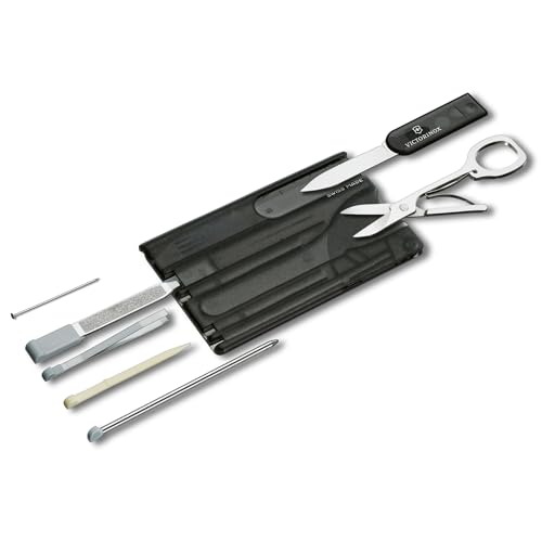 Victorinox SwissCard Classic - 10 Functions, DO-IT-Yourself Champion, Functional Companion That fits a Wallet, Black - 82 mm.