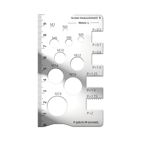 Industrial Steel Calipers Thread Gauge Bit Checker for Precise Thread Pitches and Diameter Measurement Up to M 18 Measure