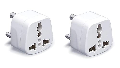 Pack of 2 Universal Traveller Conversion Plug 3 Pin Socket Worldwide Adapter, Convert UK/US/EU/AU to India Power Adaptor 6 Amp-image-16