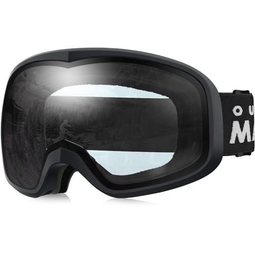 OutdoorMaster Owl Ski Goggles OTG, Snow Snowboard Goggles for Men Women Youth, Anti-Fog, 100% UV Protection