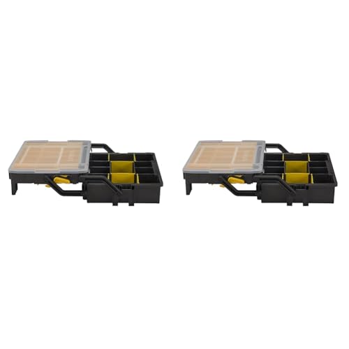 Stanley Sortmaster Organizer Multi-Level (Zwei-Ebenen-Organizer, transparenter Deckel, herausnehmbare Boxen, für Kleinteile und Zubehör) STST1-75540 (Packung mit 2)