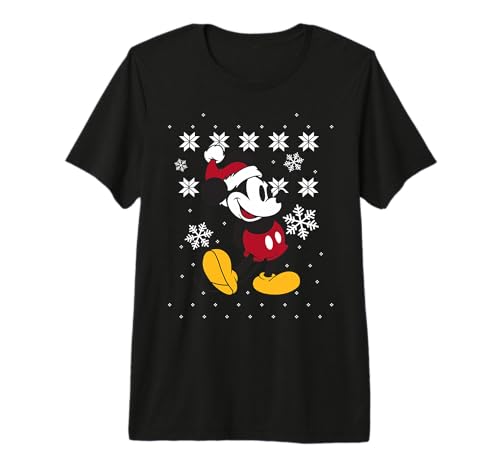 T-shirt Mickey Mouse pour les fêtes de fin d'année en famille à la montagne