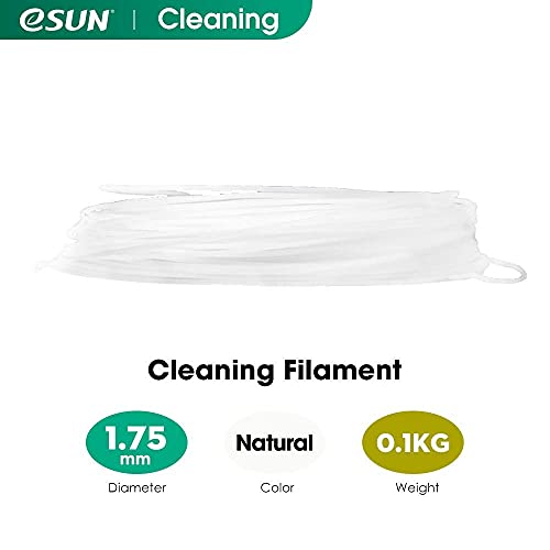 eSUN 1.75mm, Cleaning Filament, Prevent Nozzles and Extruders Clogging, 100g Spool 3D Printing Filament for 3D Printers, Natural