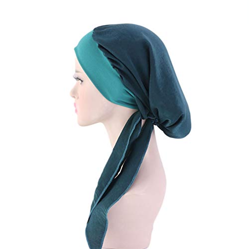 KESYOO Envoltório da Cabeça Do Turbante Cachecol Chiffon Elástico de Cauda Longa Headwraps Cabelo Lo