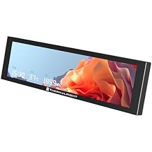 Thermalright Trofeo Vision 9.16 LCD Black, 9.16-inch Full-Color LCD Magnetic Display Screen, 1920x480 Resolution, Easy to Install,Master CPU/GPU TemperatureBlack