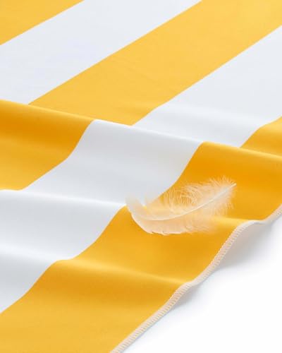 Miniatura 2 de Fit-Flip Toalla Microfibra Playa - Ligera, Fina Y De Secado Rápido - Toalla Microfibra Grande - Toalla Playa 100 Reciclada A Rayas Amarillo Limón - Blanco 160 Cm X 90 Cm