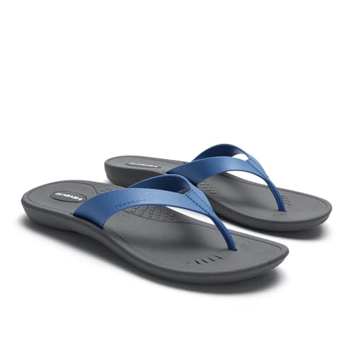 Image of OKABASHI Women's Breeze Flip Flop | Contoured Footbed w /Arch Support for All-Day Comfort | Slip-Resistant & Waterproof | Sustainably Made in The USA