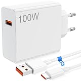 Caricatore per Xiaomi 100W, Ricarica Rapida per Hyper-Charge Caricabatterie USB C Veloce con Cavo 2M 6A per Xiaomi 17 Pro Max 17T 14T 13T per Redmi Note 15 14 12 per POCO X8 Pro Max M8 F8 F7 Pad