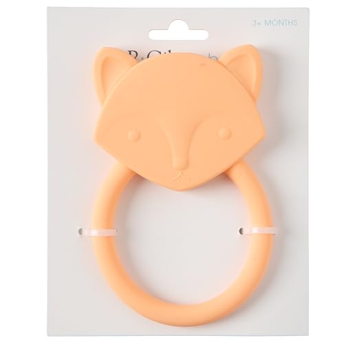 Image of C.R. Gibson 100% Food Grade Silicone Fox Baby Teether for Infants, 2.75 inch x 4.25 inch, Multicolor