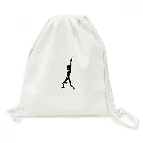 Sac de voyage espace alien sac à dos cordon toile univers pour shopping et loisirs