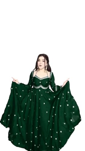 Image of Beautiful Embroidered Anarkali Gown for Women ||Festive Outfit with Intricate Detailing