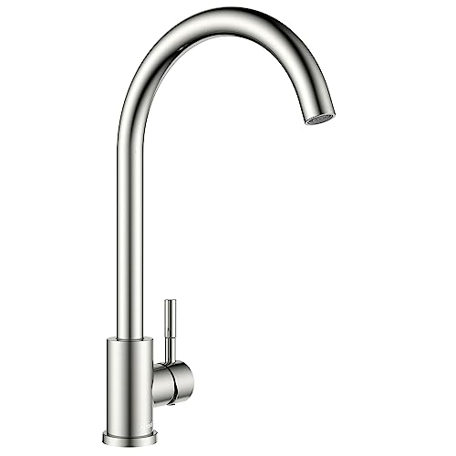 Ulytid Grifo Cocina De Alta Presión, U-Form Grifos Cocina Fregadero Giratorio En 360 Con Caño Alto Y Aireador, Grifo Monomando Con Conexión G3 8, Acero Inoxidable 304 Cepillado Plata Ulytid Grifo Cocina De Alta Presión, U-Form Grifos Cocina Fregadero Giratorio En 360 Con Caño Alto Y Aireador, Grifo Monomando Con Conexión G3 8, Acero Inoxidable 304 Cepillado Plata