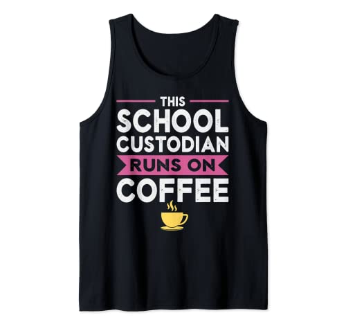 Custodio Conserje Día Café Amor Escuela Custodia Custodio Camiseta sin Mangas