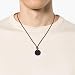COAI Leder Halskette mit Runde Lebensbaum Anhänger aus Obsidian braunem italienischem Lederband für Herren Damen 55cm