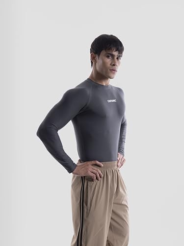Image of COITONIC Men's Full Sleeve Compression T-Shirt - Athletic Base Layer for Gym, Sports & Fitness Training
