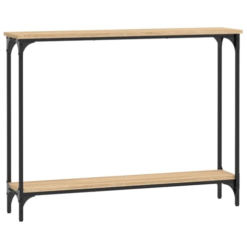 Coavain Konsolentisch für Wohnzimmer 100x22,5x75 cm Stilvolle Flurtisch Beistelltisch Verstellbare Beine Eingangstisch Bereitstellung Ausreichender Lagerfläche Dekorieren Zimmer Sonoma-Eiche
