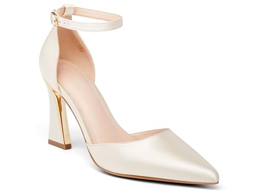 Image of Juliet Holy Womens Pumps Point Closed Toe Heels Buckle Ankle Strap D'Orsay Heeled Sandals