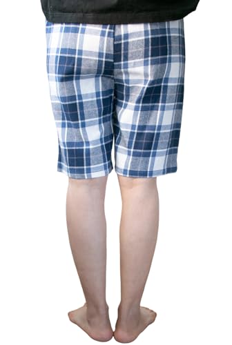 Boys Lounge Pajama Shorts Cotton Plaid Sleep Pants Soft Comfy Elastic Waist Drawstring with Pockets for Kids4