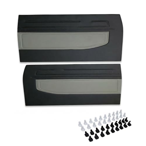 LHINO Interior Door Panel Pair (LH+RH) w/Clip Locks for Toyota Pickup Hilux 1978-1983 RN30 LN30 RN40 – Black & Grey Interior Door Card Trim Set Replacement