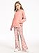 AMAWMW Girls Clothes Fashion Outfits Long Sleeve Hoodie Sweatshirt and Plaid Flare Pants Sets Sweatsuits, Pink, 11-12Years
