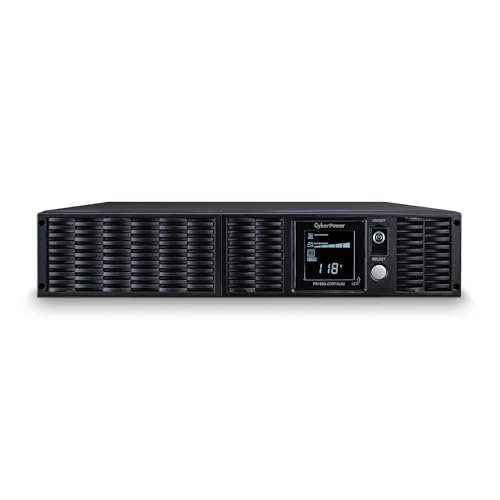 CyberPower PR1500LCDRTXL2UN Smart App Sinewave UPS System, 1500VA/1500W, 8 Outlets, AVR, 2U Rack/Tower + Pre-Installed SNMP Card,Black