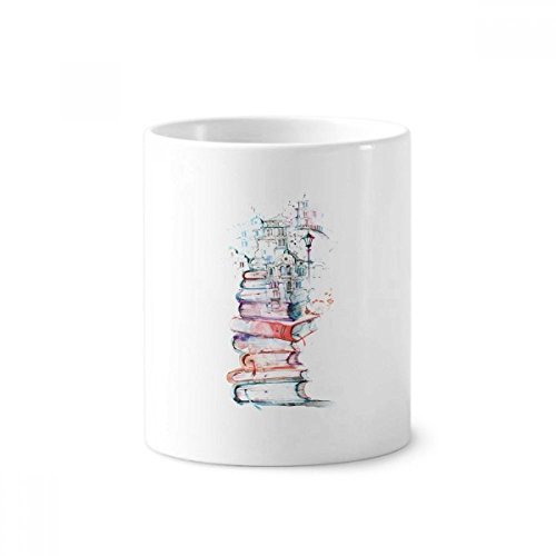Tasse blanche aquarelle en céramique pour ranger vos pinceaux et stylos avec élégance