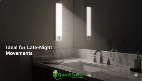 Image of Quick Sense QS-MSD01 Motion Sensor Light | PIR Auto-On Night Lamp | Rechargeable LED for Cabinet Wardrobe Stairs