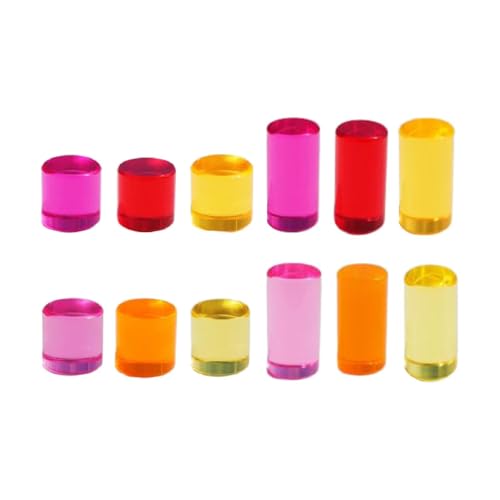 Shamiina 12 個 レインボービルディングブロックセット レインボーアクリルGEMシリンダーブロック カラー男の子女の子ギフト 知育玩具 積み木おもちゃ