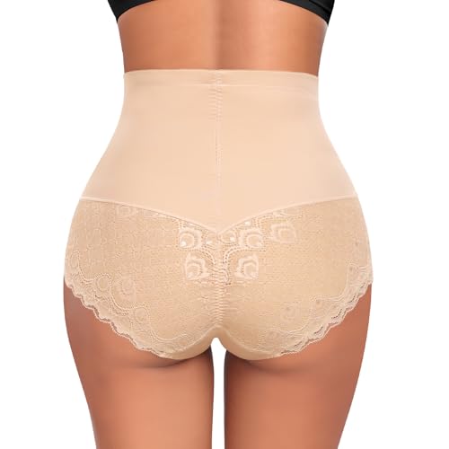 Image of Werena Tummy Control Shapewear Panties for Women High Waisted Shaping Underwear Lace Body Shaper Girdle