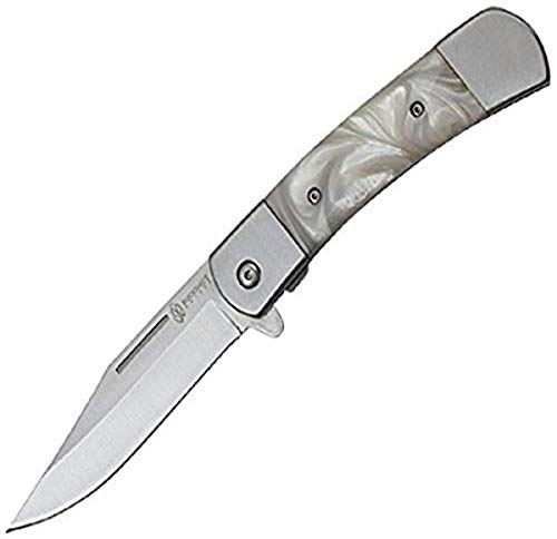 Wartech YC-S-8201-WT Buckshot 8" Spring Assisted Open Folding Classic Pocket Knife