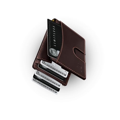 Image of Kings Loot Money Clip Slim Minimalist Wallet for Men - RFID Blocking Leather Design with Money Clip - Front Pocket Bifold Holds 12 Cards - Stylish & Compact Wallets (Umber)