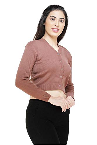 Image of Women Winter Wear V-Neck Full Sleeves Regular Fit Woollen Blouse