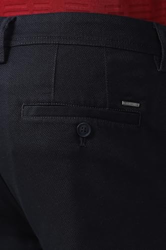 Image of Peter England Men's Slim Fit Stretchable Casual Trousers | Office & Everyday Wear | Comfortable & Smart Look