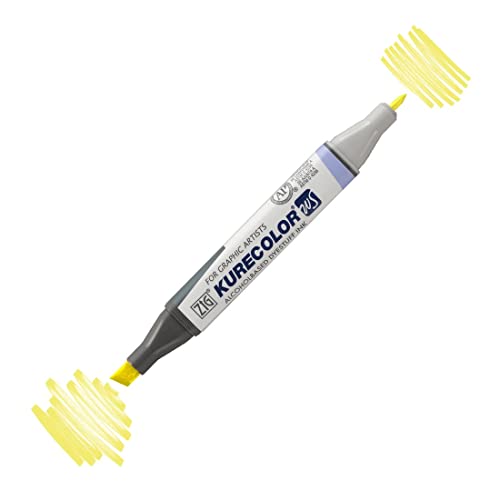 Feutre haut de gamme Zig Kurecolor Lemon Yellow double pointe