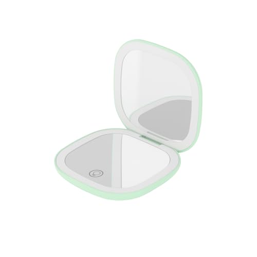 QUMOX Espejo de Maquillaje Compacto con Luz 5X Recargable USB-C, LED con 3 Modos de Color y Brillo Regulable Táctil - imagen 2