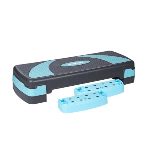 Rebel Step Für Aerobic und Training Fitness 3 Stufen Grau-Blau RBA-3225-BL