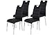Apollo Sedia, Pelle Sintetica, Nero, Set da 4