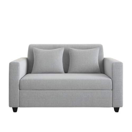 Image of 2 Seater Fabric Sofa | Sofa for Living Room & Home | Furniture for Office & Hotels | Fabric Color - Light Grey